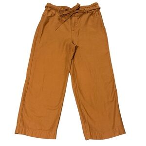 J. Crew Drapey Paper Bag Wide Leg 100% Cotton Pants Burnt Orange Size 12